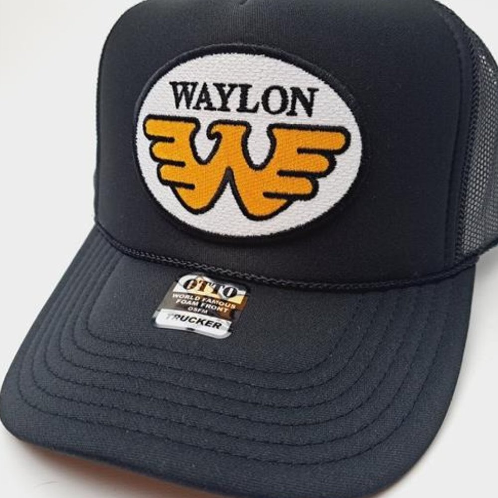 Waylon Outlaw Music Embroider Patch Hat Cap Retro Vintage Style Foam Trucker 80s